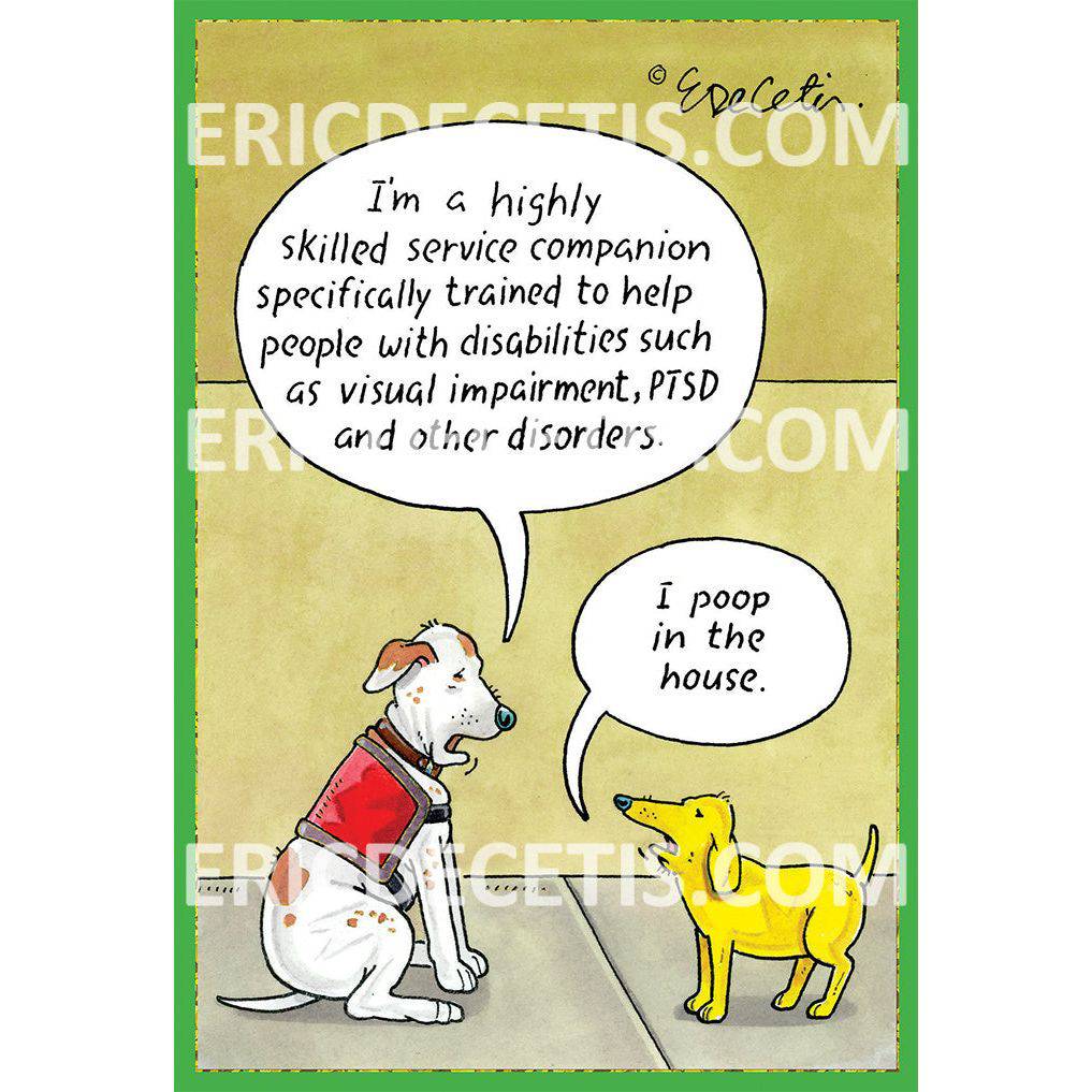 Pictura Poop In House birthday card featuring humorous illustration, part of Eric Decetis's everyday card collection.
